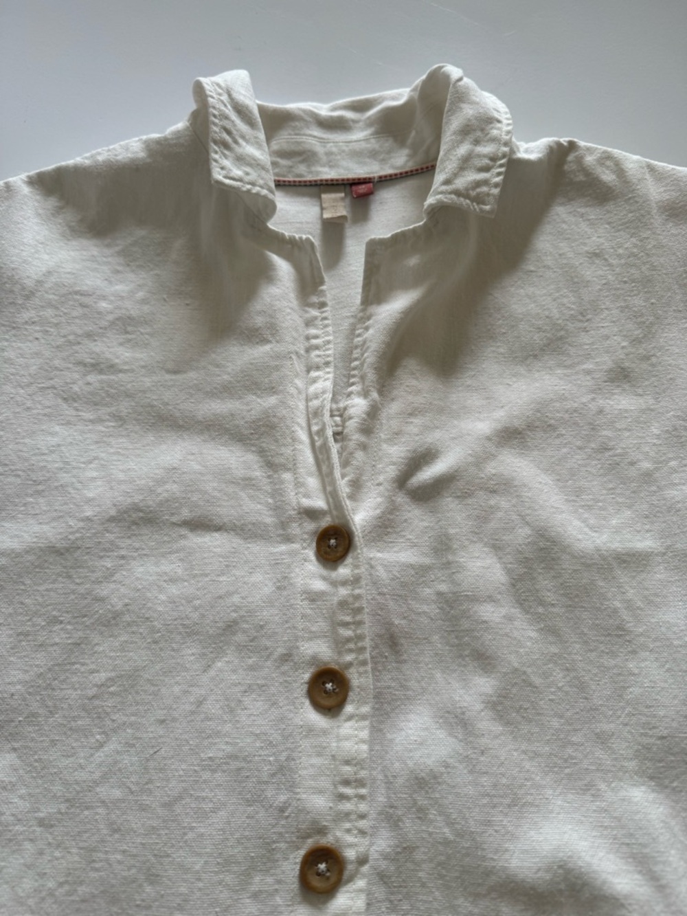 Pilcro Ivory Button-Front Linen Shirt Dress - Picture 6 of 8